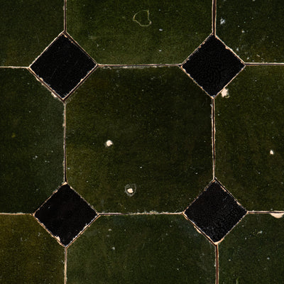 816 Green X 839 Black | Octagon & Dot Zellige Mosaic