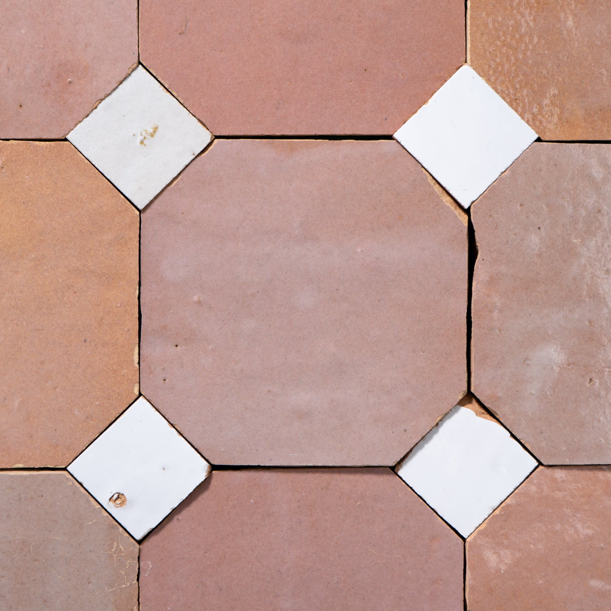 819 Pink X 825 White | Octagon & Dot Zellige Mosaic