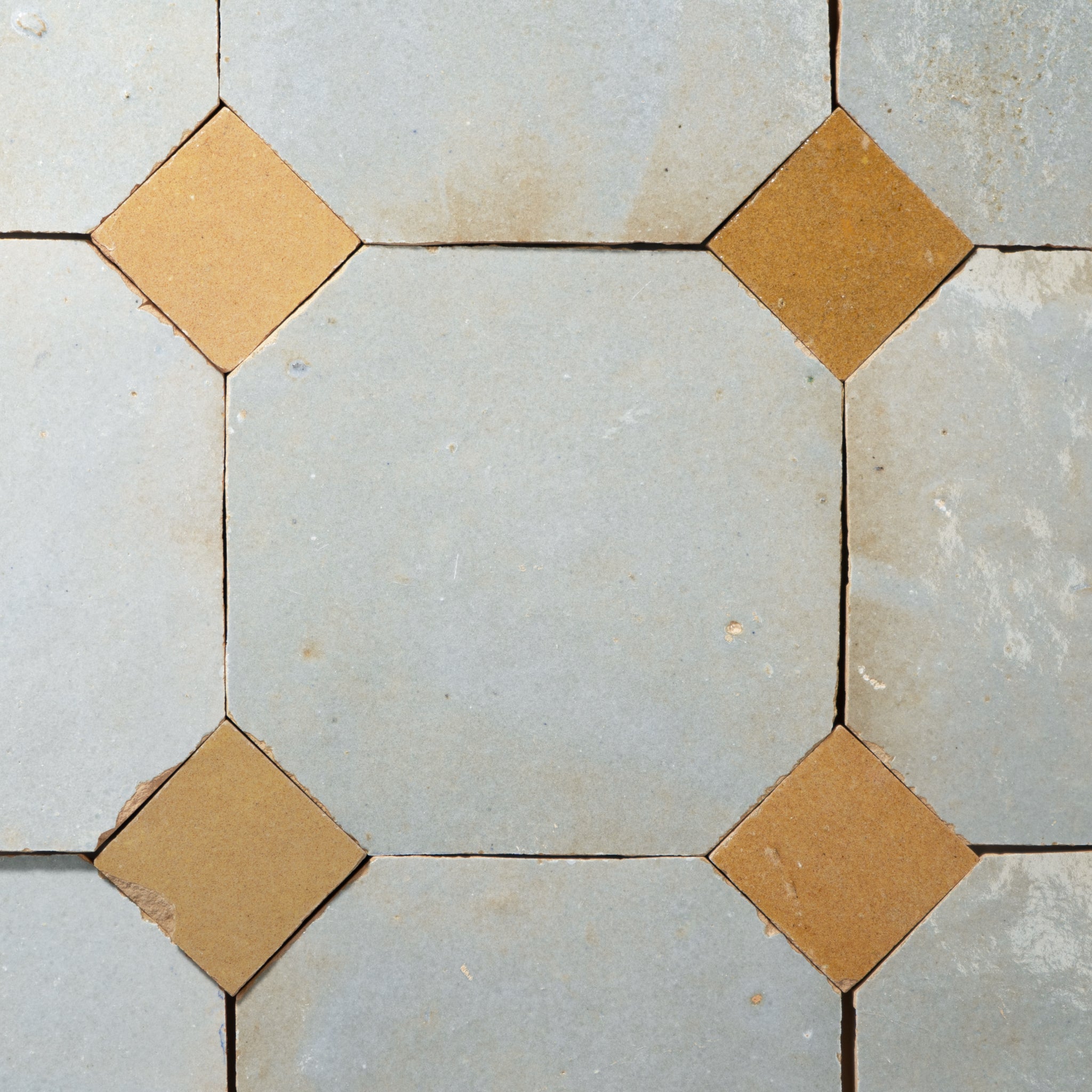 812 White X 823 Yellow | Octagon & Dot Zellige Mosaic