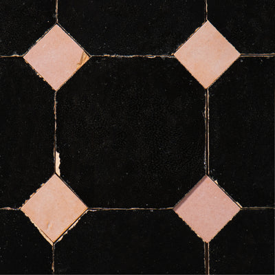 839 Black X 819 Pink | Octagon & Dot Zellige Mosaic