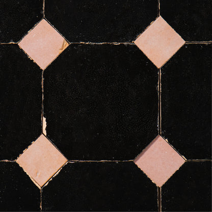 839 Black X 819 Pink | Octagon & Dot Zellige Mosaic