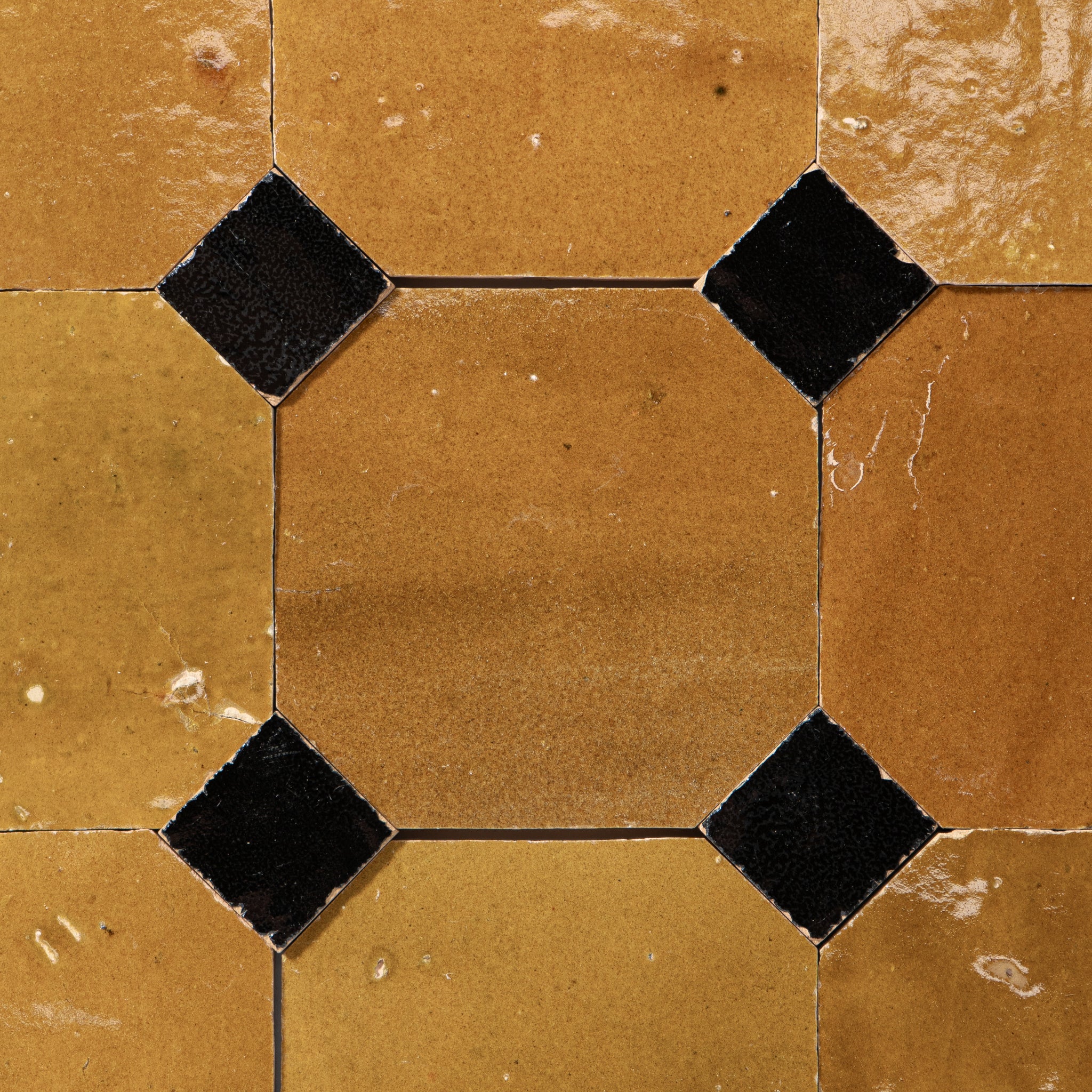814 Yellow X 839 Black | Octagon & Dot Zellige Mosaic