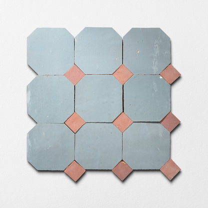 842 Blue X 819 Pink | Octagon & Dot Zellige Mosaic