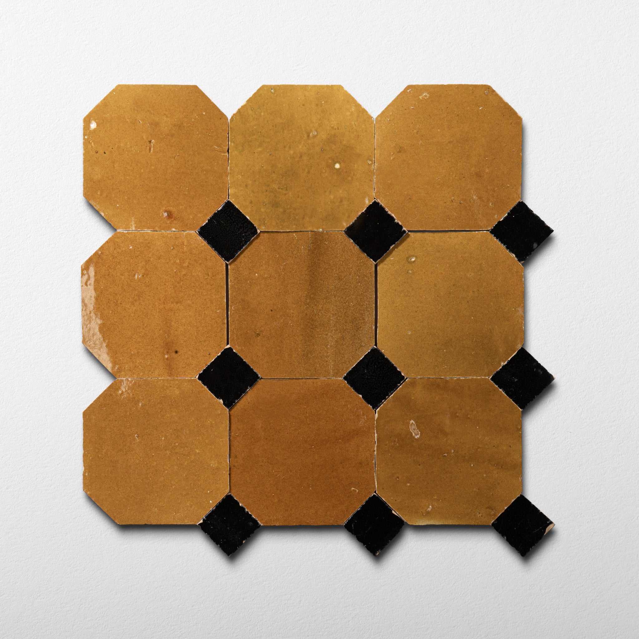 814 Yellow X 839 Black | Octagon & Dot Zellige Mosaic