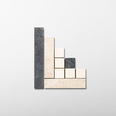 Véronique Mosaic I | Caressi Verde Marble & White & Beige Limestones