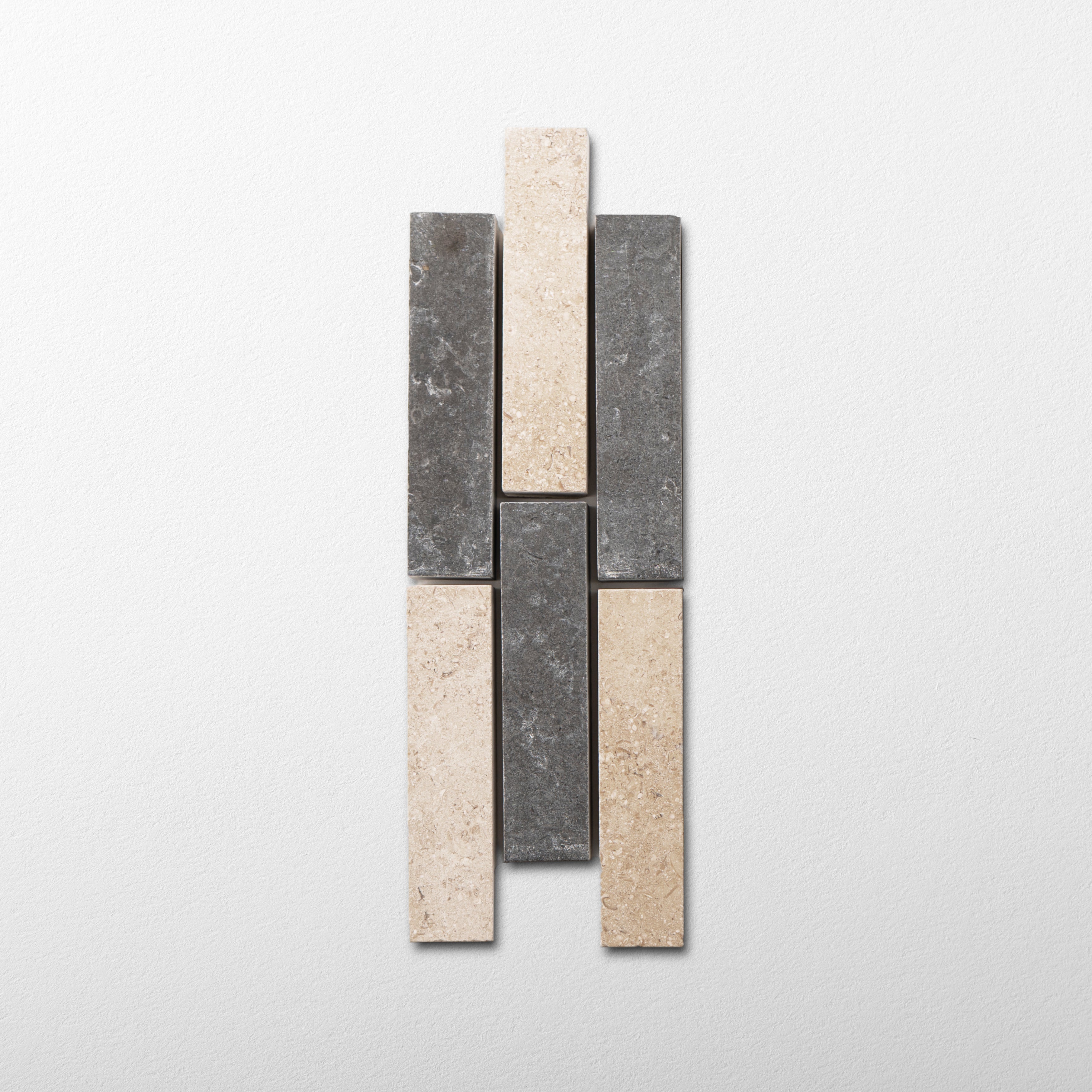 Victoire Mosaic I | Beige & Black Limestone