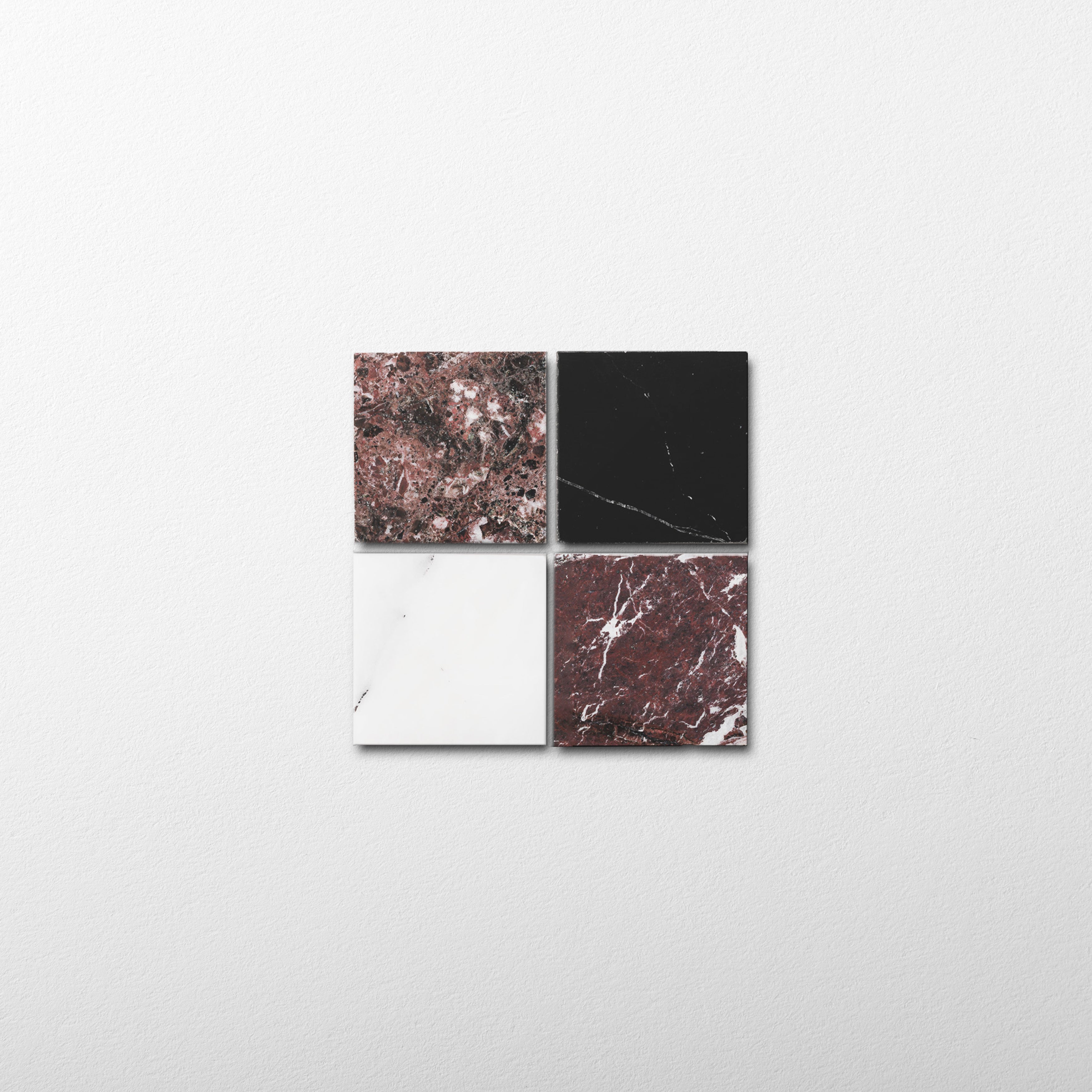 Plaid 2x2 Mosaic II | Rosso Levanto & Sahara Noir & Lilac Marble