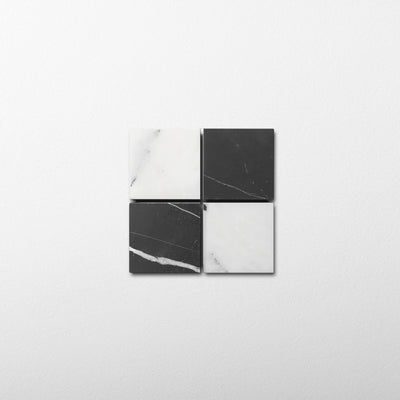 Checker 2x2 Mosaic | Sahara Noir & Lilac Marble