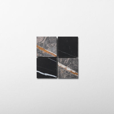 Checker 2x2 Mosaic | Sahara Noir & Bronze Fantasy Marble