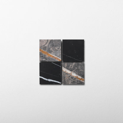 Checker 2x2 Mosaic | Sahara Noir & Bronze Fantasy Marble