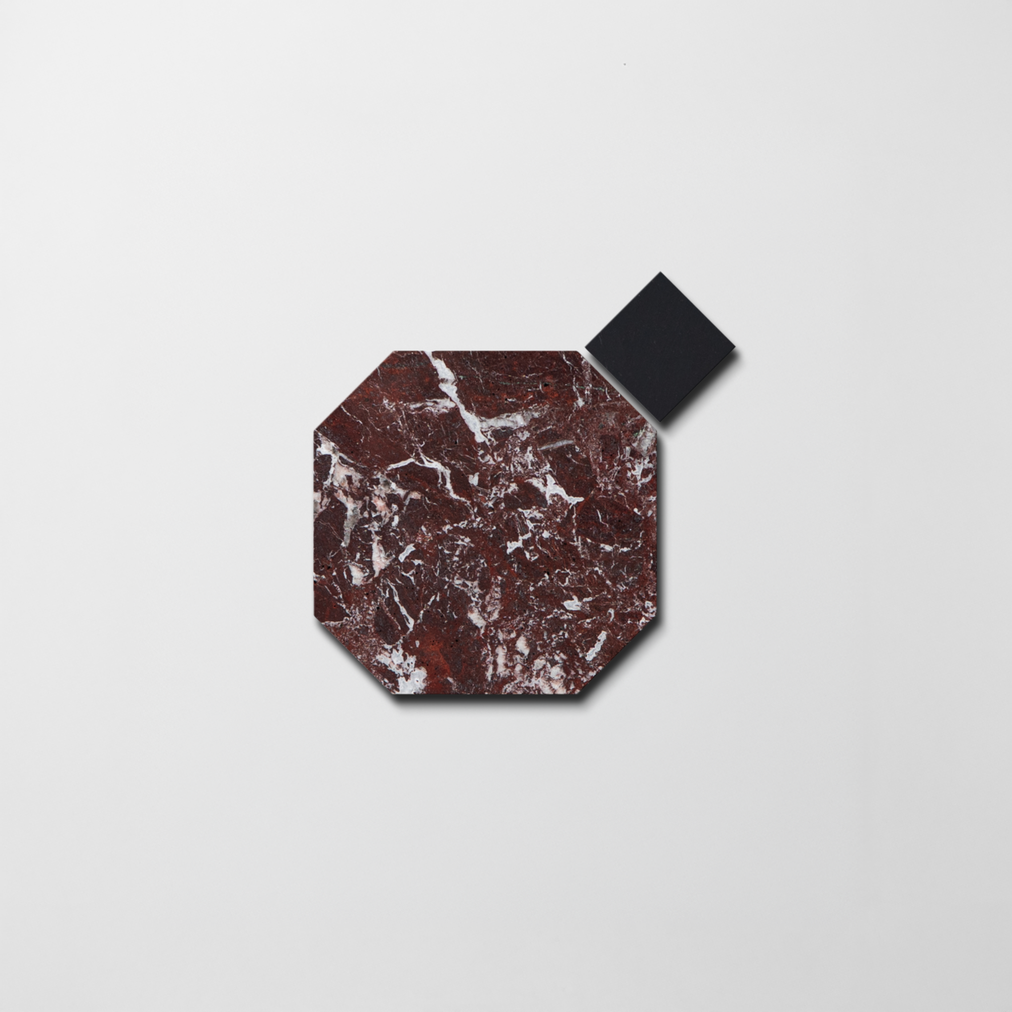 Rosso Levanto X Sahara Noir | Octagon & Dot Natural Stone Mosaic