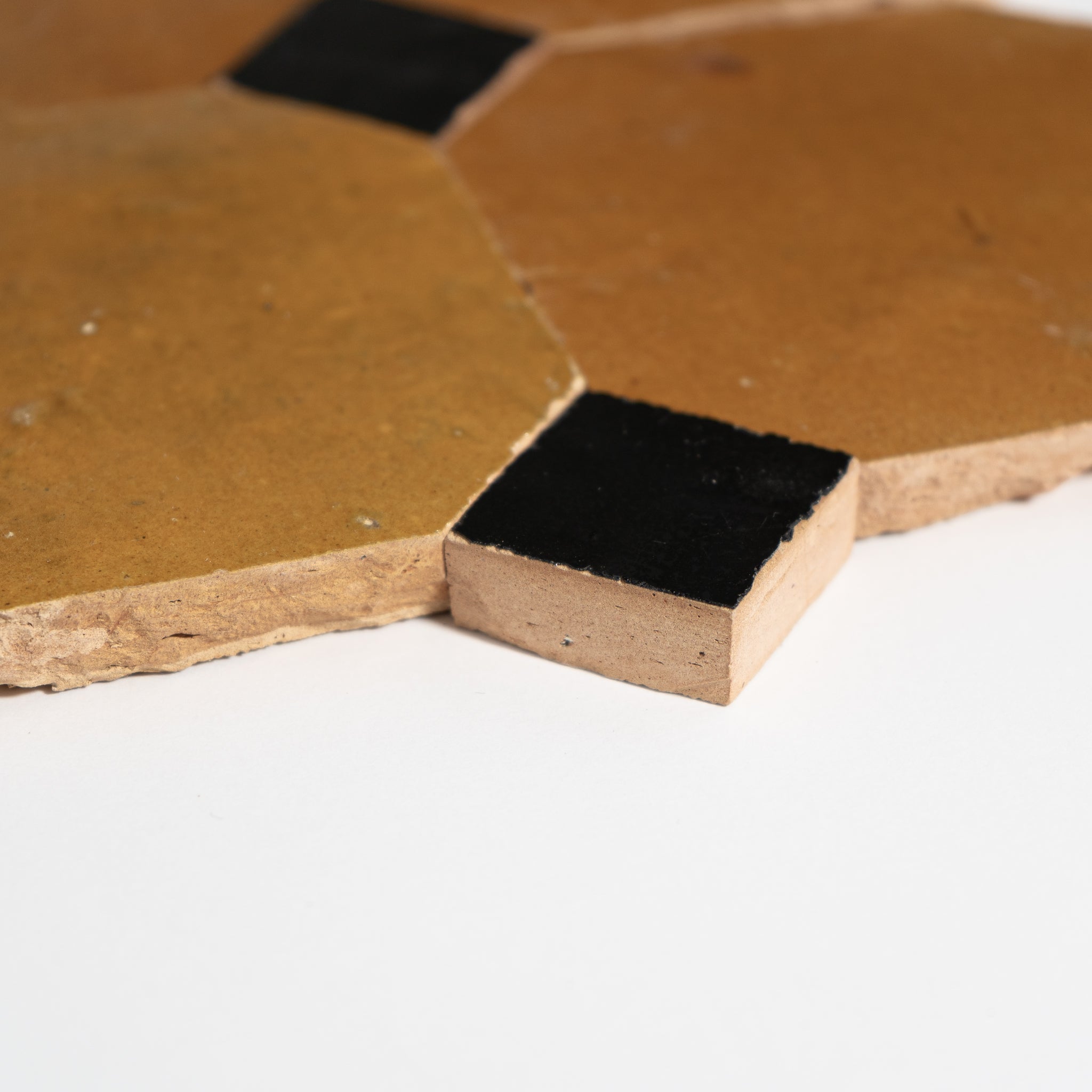 814 Yellow X 839 Black | Octagon & Dot Zellige Mosaic