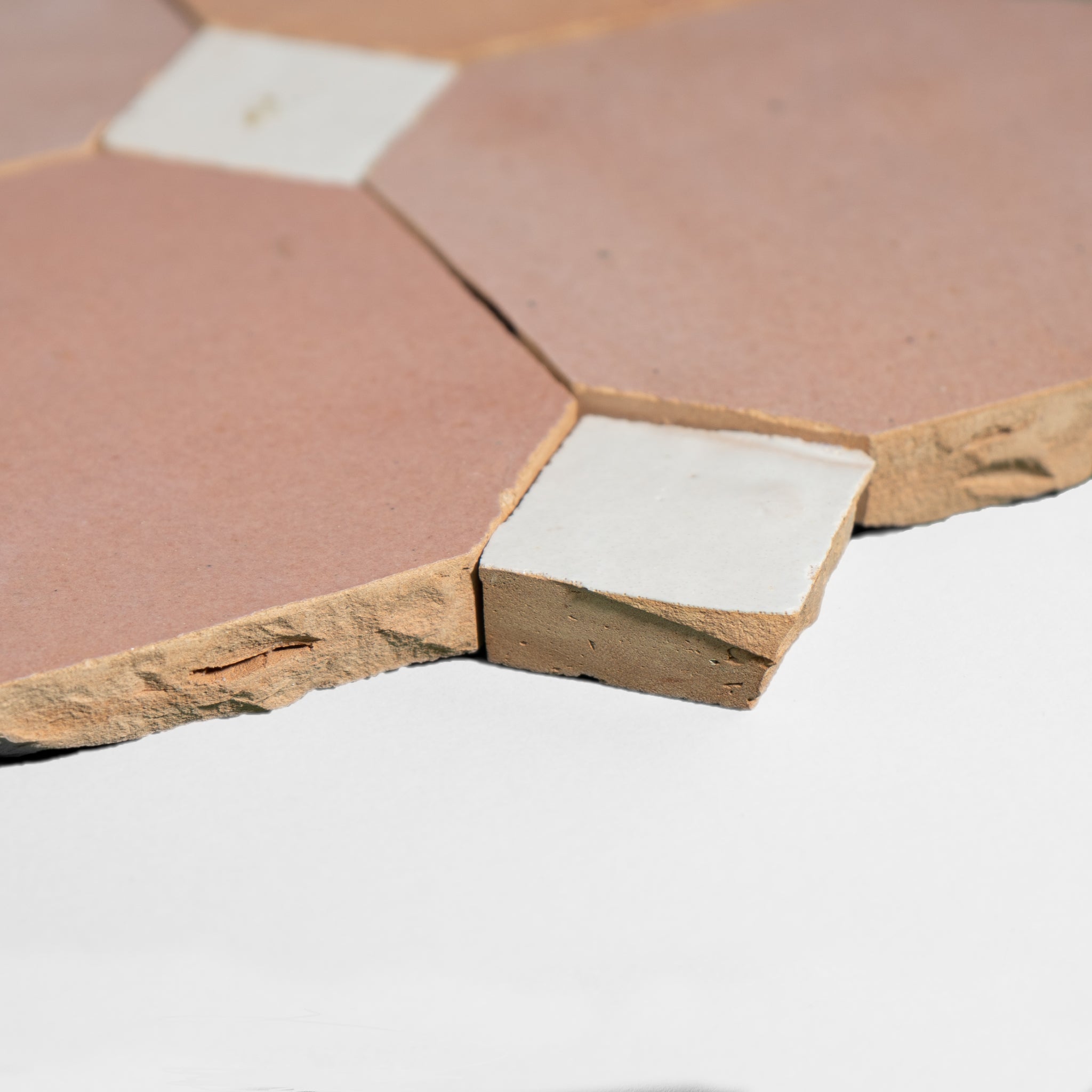 819 Pink X 825 White | Octagon & Dot Zellige Mosaic
