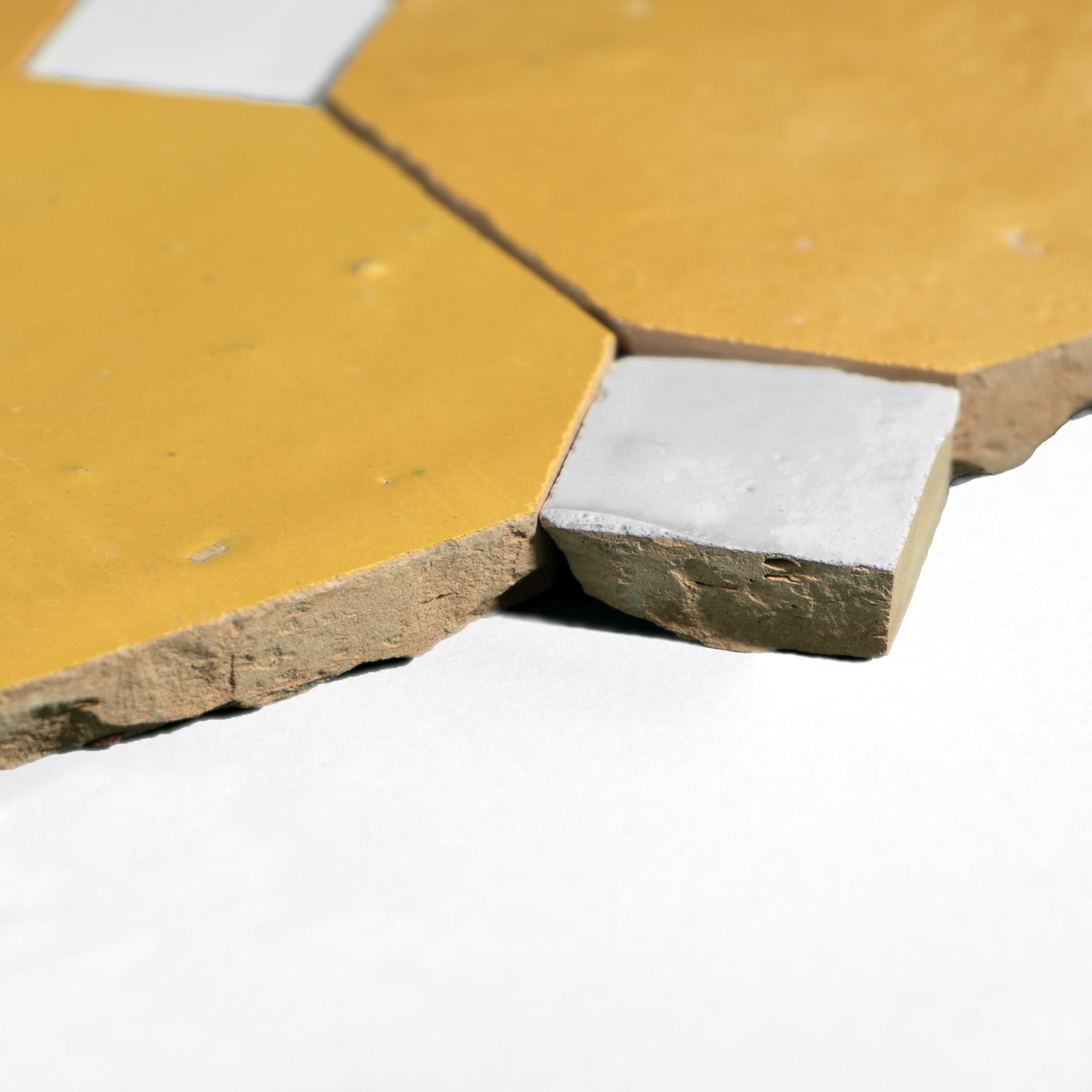806 Yellow X 825 White | Octagon & Dot Zellige Mosaic
